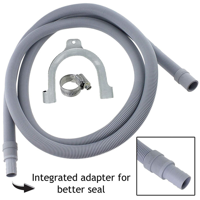 Water Fill Pipe & Drain Hose Extension Kit for Bush Washing Machine Dishwasher (2.5m, 18mm / 22mm)
