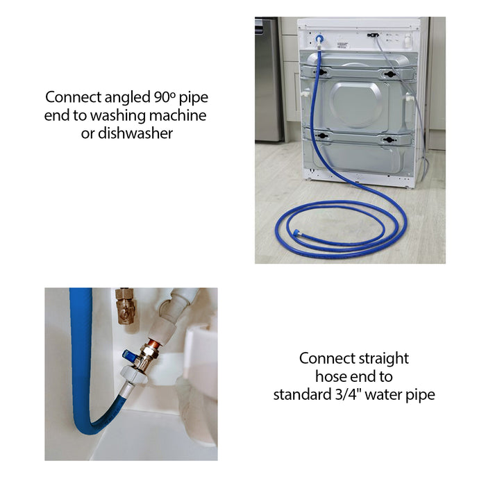 Fill Hose + Drain Hose Extension + PTFE Tape Set Universal Washing Machine & Dishwasher 5m + 5m