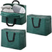Duvet Bedding Pillow Zipped Storage Bag (Pack of 3, Green, 75L)