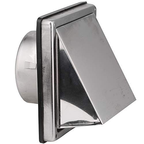 Stainless Steel External Wall Air Vent Non Return Flap Outlet (6" / 150mm)