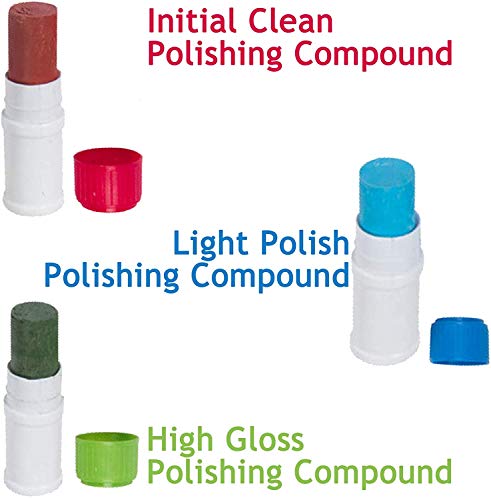 7 PC Metal Cleaning, Polishing & Buffing Kit for Drill + 4 Piece Compound Set compounds
