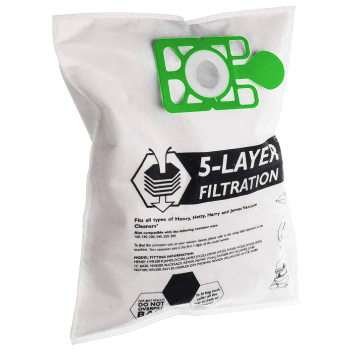 Bags for Numatic HENRY HETTY Vacuum Cleaner (Pack of 10 Bags)