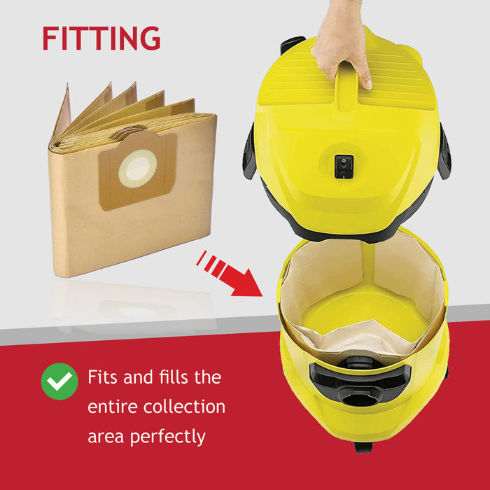 Vacuum Cleaner Dust Bags compatible with Argos Proaction VM1220P Wet & Dry