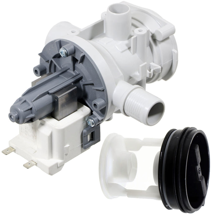 Drain Pump + Filter compatible with CURRYS ESSENTIALS Washing Machine C100WM10, C510WM11, C510WMS13