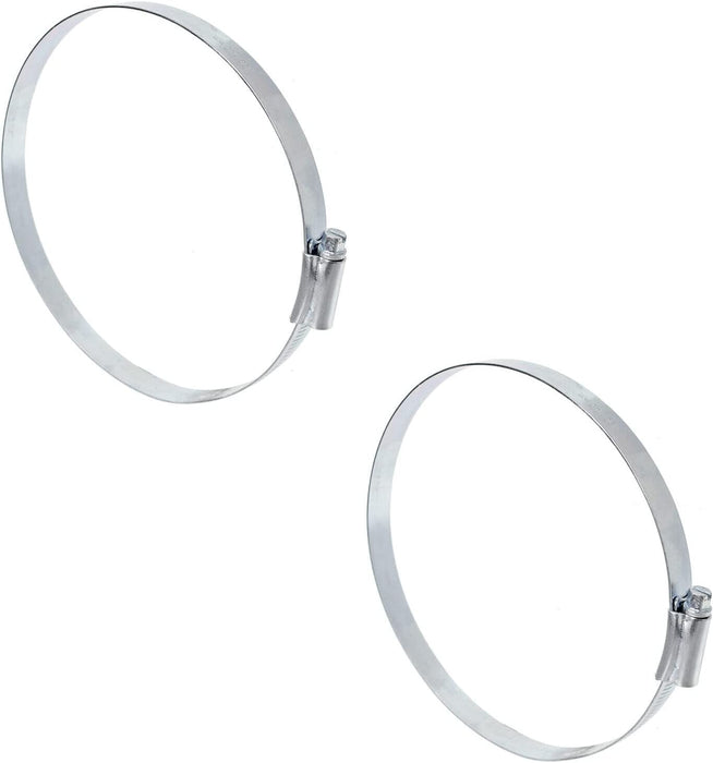 Air Conditioning Duct Hose PVC Flexible Vent Pipe Universal (6" x 3 Metres, White) + Steel Screw Pipe Clips x 2