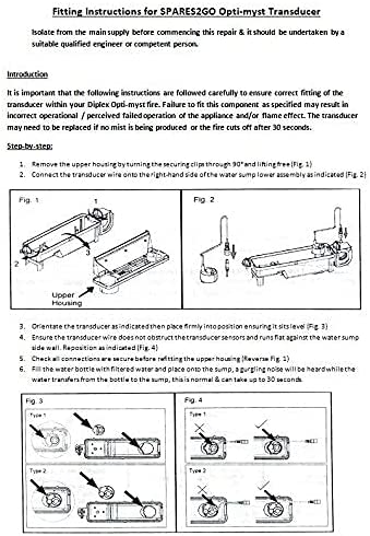 Glass Opti-Myst OptiMyst Heater Disk Transducer for Dimplex Electric Wall Fire Ultransmit Type