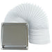 Stainless Steel Cowled Wall/Ceiling Extractor Vent + Hose (100mm, 4")