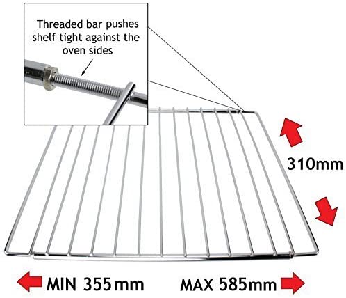 UNIVERSAL Medium Grill Pan, Rack & Dual Detachable Handles with Adjustable Shelf for Oven Cookers