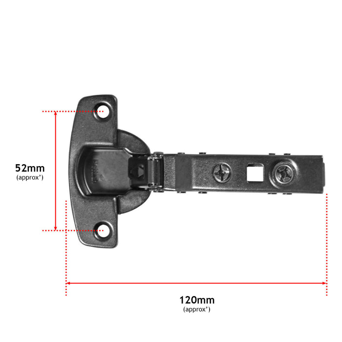HETTICH Hinge Sensys 110 Non Self-Closing 52mm Obsidian Black + 5mm Mount Plate