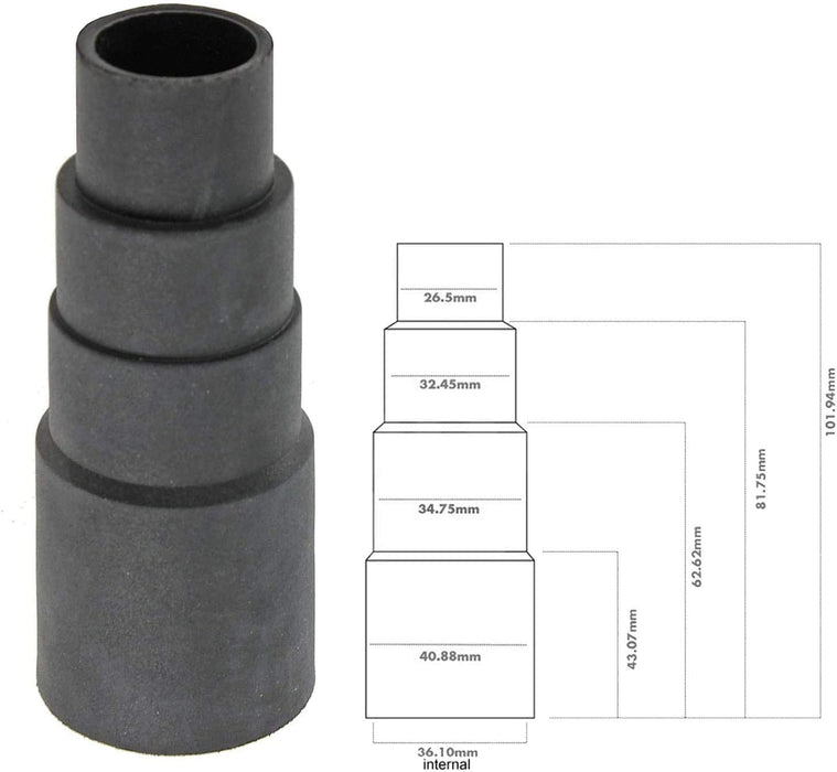 SPARES2GO Dust Extractor Port Multi Adaptor Reducer Kit Compatible with WORX Drill (Pack of 2, 26mm 30mm 32mm 35mm 38mm)