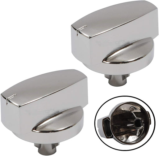 BELLING Oven Cooker Knob Function Control Switch 444445412 444445413 1000DF (Silver/Chrome) Pack of 2