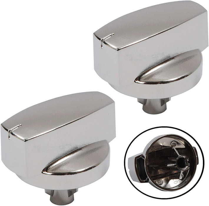 BELLING Oven Cooker Knob Function Control Switch 444445412 444445413 1000DF (Silver/Chrome) Pack of 2