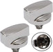 BELLING Oven Cooker Knob Function Control Switch 444445412 444445413 1000DF (Silver/Chrome) Pack of 2