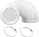  Air Conditioning Duct Hose PVC Flexible Vent Pipe Universal (6" x 3 Metres, White) + Steel Screw Pipe Clips x 2