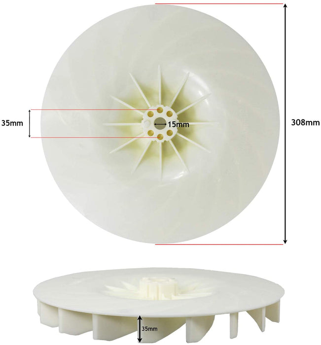 Impeller Fan for Qualcast MEH1533 MEH1633 MEH1733R MEH1836 111011105 Lawnmower