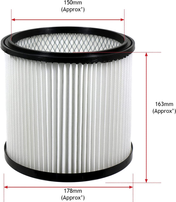 Cartridge Filter for Screwfix Titan TTB350 TTV431 Wet Dry Vacuum Cleaner