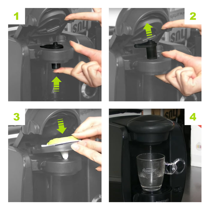 Green Hot Water T Disc compatible with Bosch Tassimo T4 T12 T20 T32 T40 T42 T65 T85 Amia Fidelia Vivy Coffee Machines