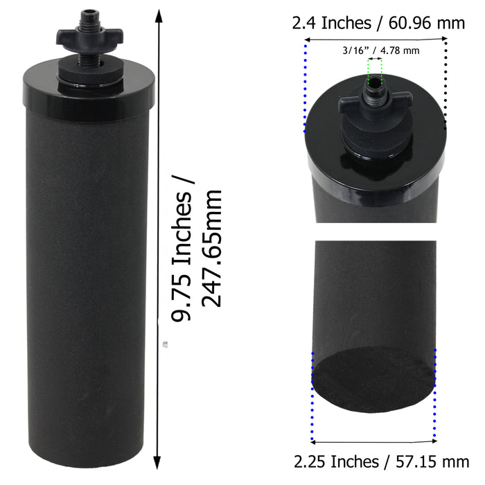 Water Filter Element for Berkey Purification System Cartridge Filters Black x 6