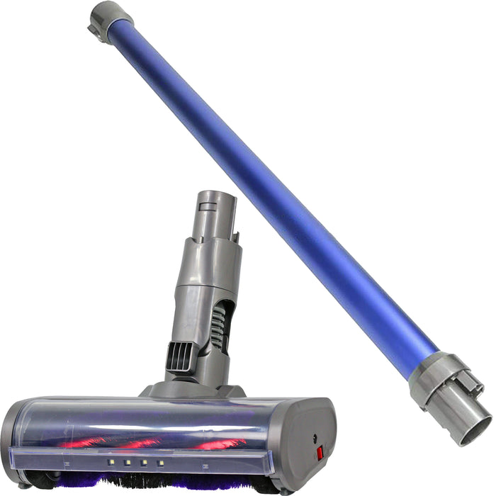 Carbon Fibre Motorhead Floor Tool + Blue Extension Rod Wand for Dyson V6 SV03 Vacuum Cleaner