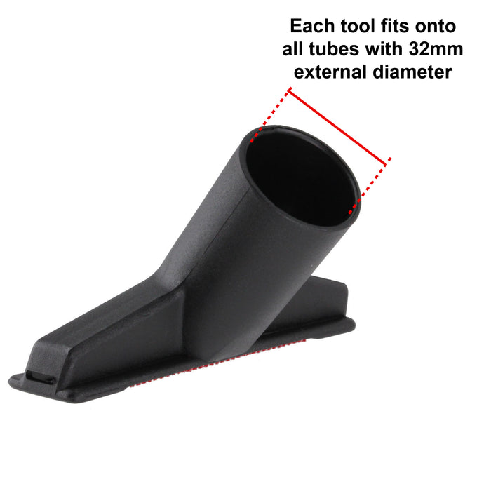 SPARES2GO Extra Long Flexible Crevice + Mini Tool Brush Kit for Vax Vacuum Cleaner