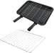 Medium Grill Pan, Rack & Dual Detachable Handles with Adjustable Shelf 