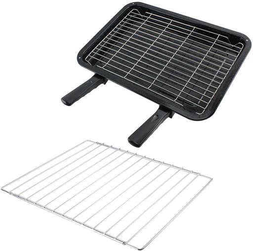 UNIVERSAL Medium Grill Pan, Rack & Dual Detachable Handles with Adjustable Shelf for Oven Cookers
