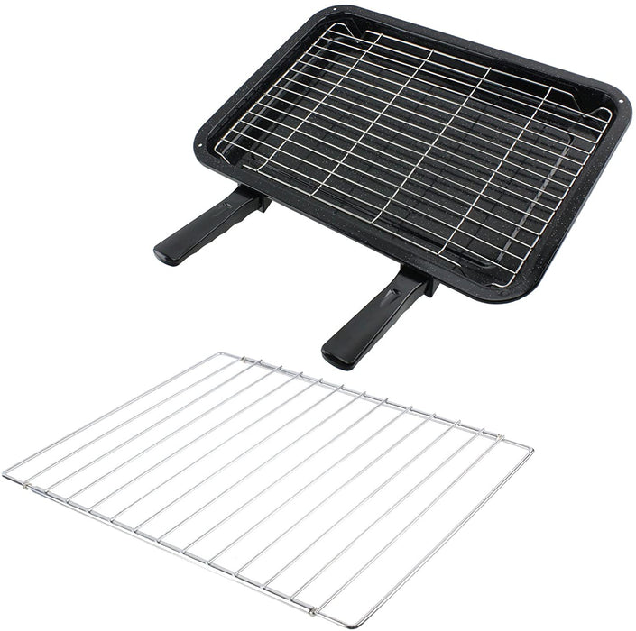 Large Grill Pan, Rack & Dual Detachable Handles with Adjustable Shelf for INDESIT Oven Cookers