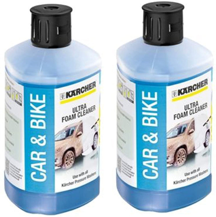 Karcher Car & Bike Ultra Snow Foam Presure Washer Cleaner Detergent (Pack of 2 x 1 Litre Bottles) 6.295-743 62957430