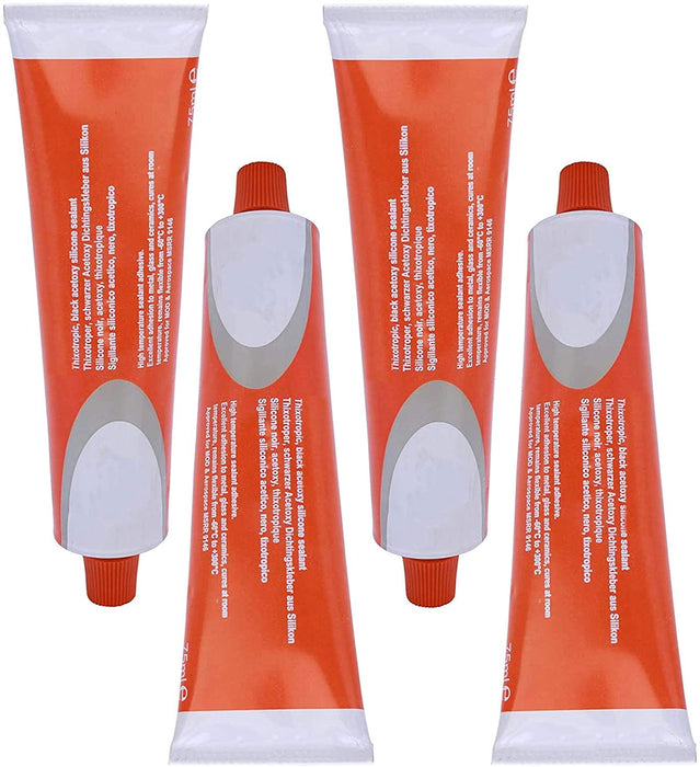 Silcoset 158 Oven Door Adhesive Silicone High Temperature Resistant Glue 75ml (Pack of 4)