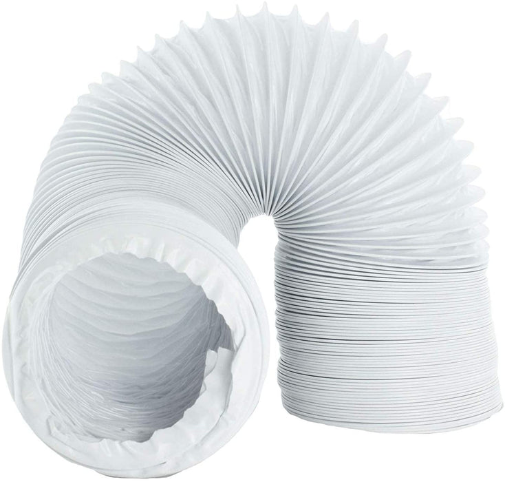Universal 4m Vent Hose + Adapter for Tumble Dryer Ducting Flexible Exhaust Pipe White 4 Metres 4"