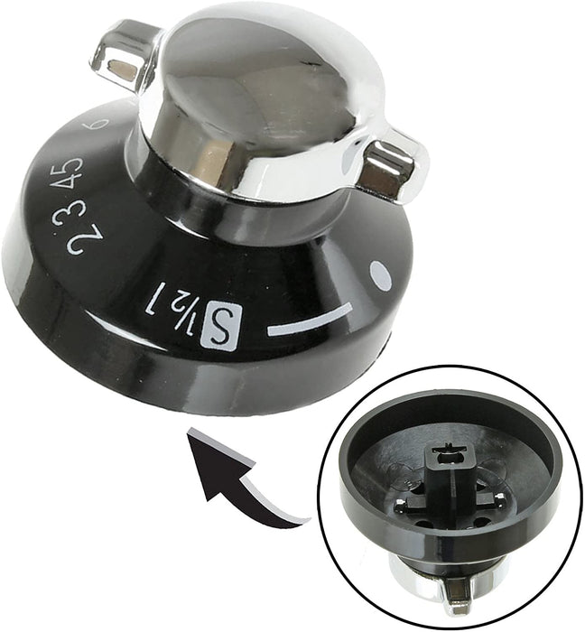 NEW WORLD Gas Hob Oven Cooker Knob Control Switch Genuine (Black/Silver)