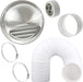 UNIVERSAL Bull Nose Wall Outlet Kit & Extension Hose for Vented Tumble Dryer Air Conditioning Cooker Hood (5" x 3m, Stainless Steel)