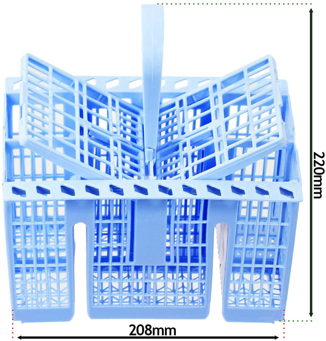 SPARES2GO Cutlery Basket compatible with Brandt Dishwasher (Blue, 220 x 208 x 160mm)