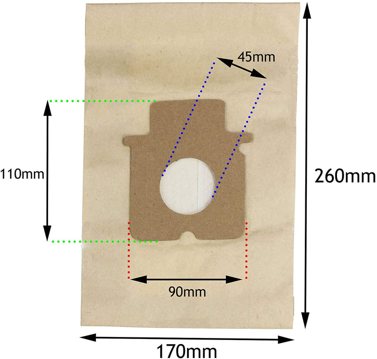 Dust Bags for Panasonic Vacuum Cleaner MC-E (Pack of 5)