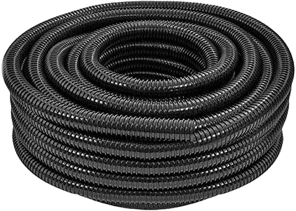 Marine Pond Hose Flexi Pump Corrugated Pipe + 2 Clamp Clips (25mm, 10m) 