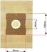 Detailed dimensions of the dust bags