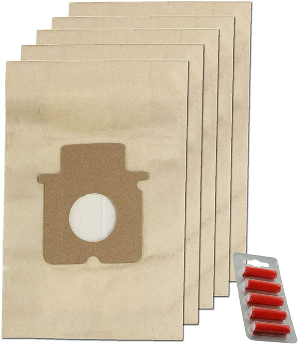 Dust Bags for Panasonic Vacuum Cleaner MC-E (Pack of 5 + 5 Fresheners)