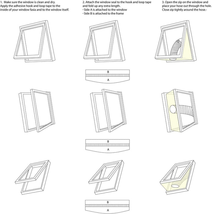 Universal Window Seal Kit for Portable Air Conditioning Hose Vent