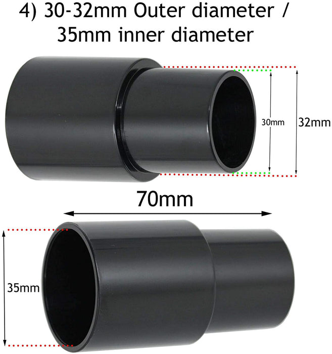 Sander Planer Dust Extractor Power Tool Adapters for NILFISK Vacuum Cleaners (Pack of 12, 26mm 30mm 32mm 35mm 38mm)