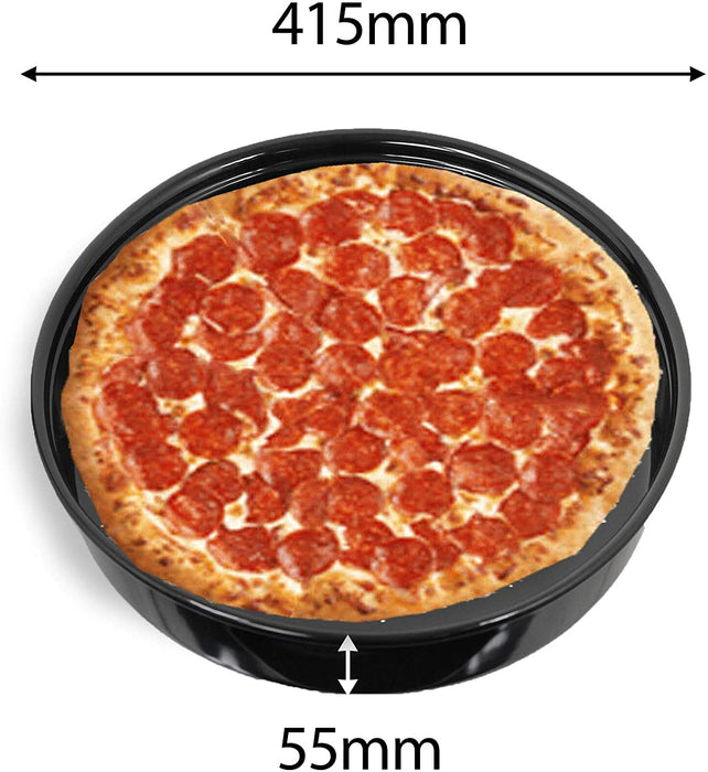 Oven Baking Roasting Tray Round Oval Tin Pan Rack Extra Large 415mm x 55mm (3 Pack)