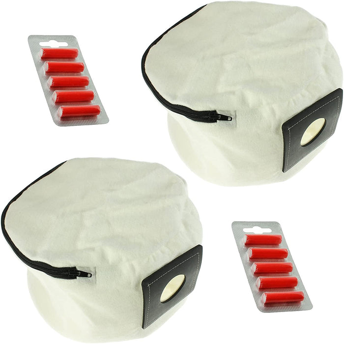 Reusable Zip Up Cloth Bag for Numatic Henry Hetty Vacuum Cleaner (Pack of 2) + Fresheners