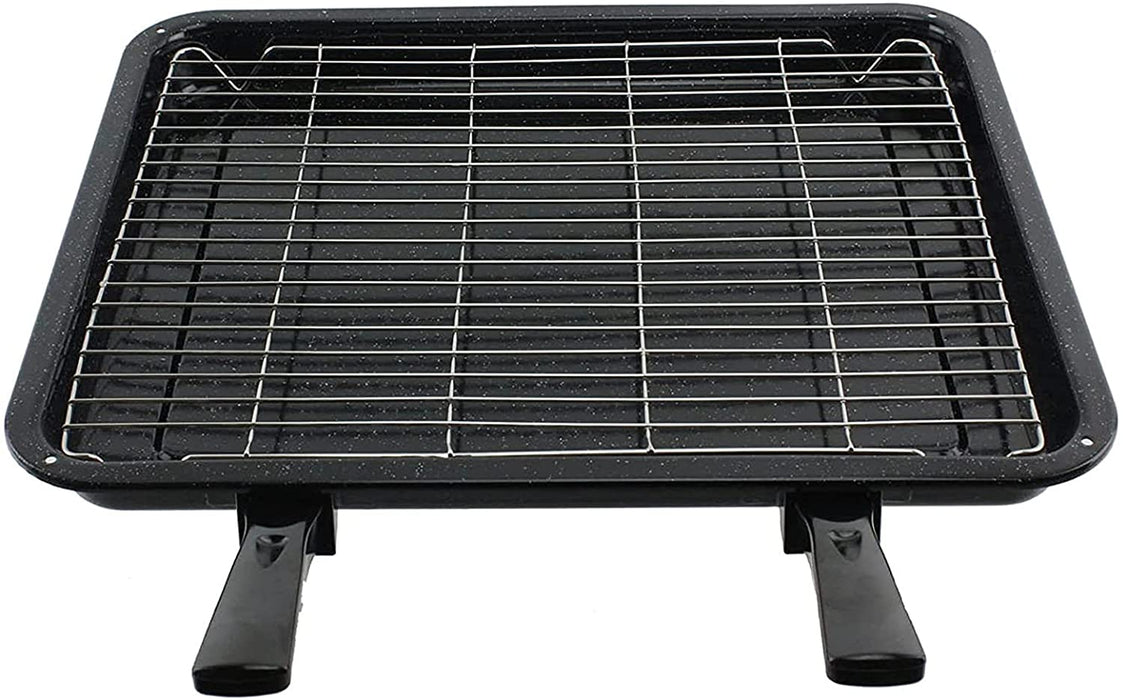 Extra Large Enamel Grill Tray & Rack for ELECTROLUX Oven Cooker (370 x 440mm)