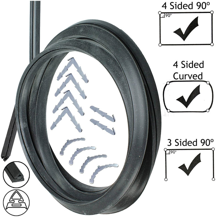 3m Cut to Size Door Seal for Howdens Lamona 3 or 4 Sided Oven Cooker (Rounded or 90º Clips)