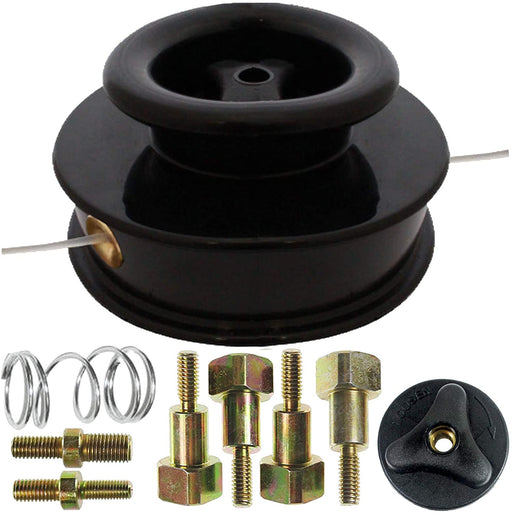 UNIVERSAL Dual Line Manual Feed Head with Bolts + 3 x Refill for Strimmer/Trimmer/Brushcutter