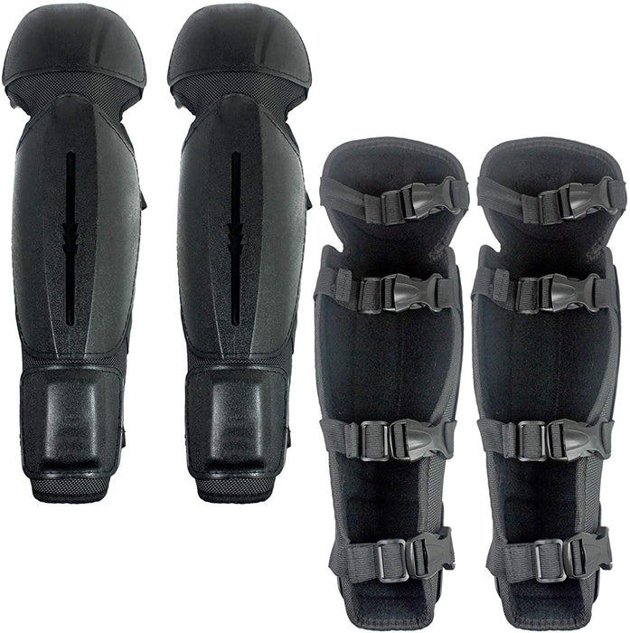Knee & Shin Guards for Gardening (One Size, Black, 2 Pairs)