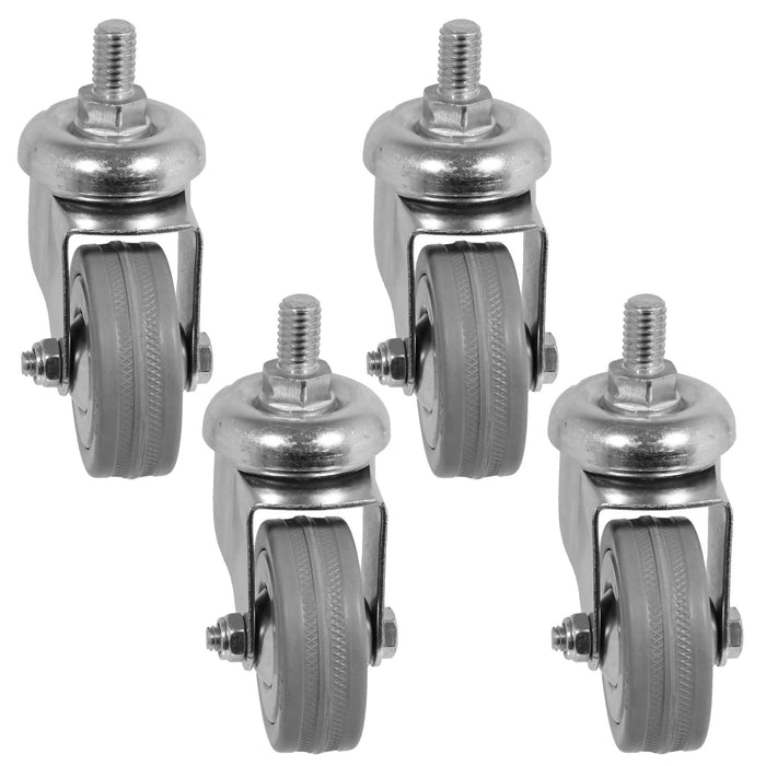 Castor Wheel Trolley 50mm M10 Threaded Swivel Non-Marking 4 x Caster Wheels