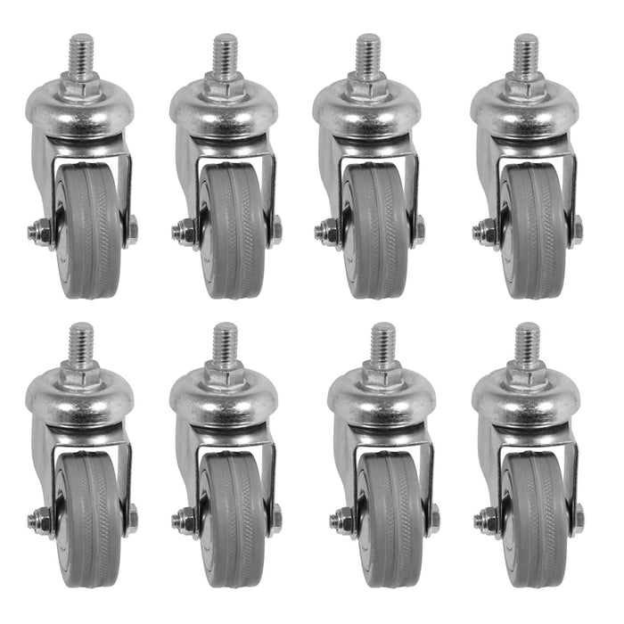 Castor Wheel Trolley 50mm M10 Threaded Swivel Non-Marking 8 x Caster Wheels