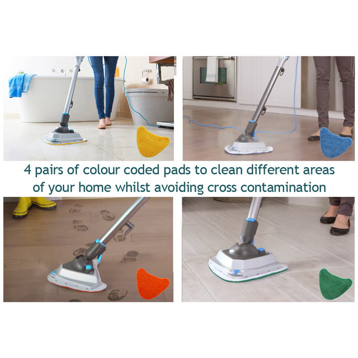 Premium Cover Pads for Vax Bionaire Duet Master S7 Steam Cleaner Mop (Pack of 8+ Steam Detergent)