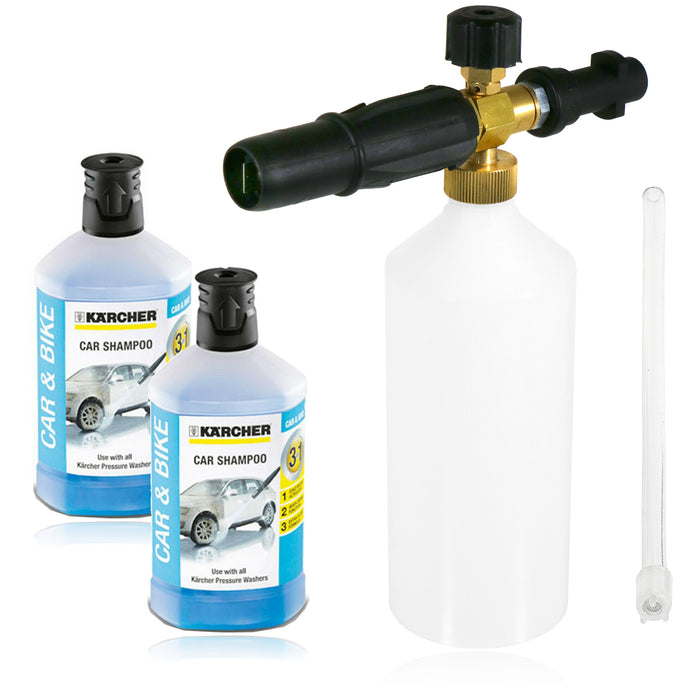 Spray Bottle for KARCHER Snow Foam Nozzle + Car Shampoo Detergent (Pack of 2)