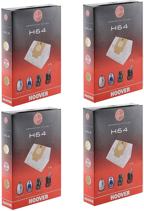 HOOVER Vacuum Cleaner H64 Dust Bag Genuine Freespace Sprint Flash Capture Cylinder 09200245 (Pack of 4)
